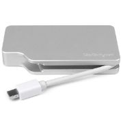 Image de StarTech.com Adaptateur de voyage audio/vidéo 3 en 1 - Mini DisplayPort vers VGA, DVI ou HDMI - 4K - Aluminium (MDPVGDVHD4K)