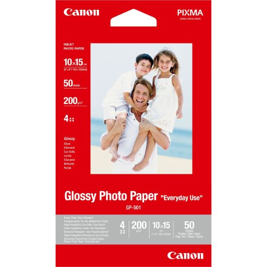 Image de Canon Papier photo brillant 4 × 6” (10 × 15 cm) GP-501 - 50 feuilles (0775B081)
