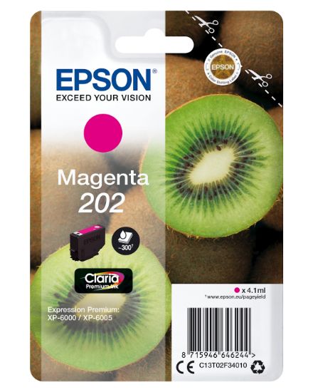 Image de Epson Kiwi Singlepack Magenta 202 Claria Premium Ink (C13T02F34010)