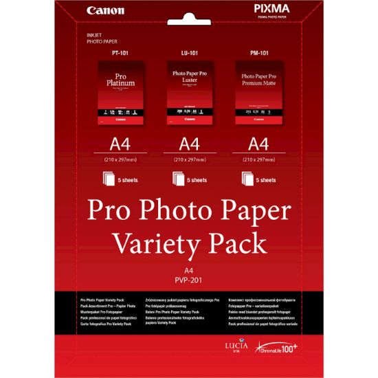 Image de Canon Pack variété de papier photo A4 Pro PVP- 201 - 15 feuilles (6211B021)