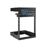 Image de StarTech.com Rack Réseau Mural 15U à 2 Montants, Rack Serveur 19" à Cadre Ouvert avec Profondeur Ajustable, Rack de Données Mural pour IT/AV/Panneau de Patch/ Equipement IT - ... (RK15WALLOA)
