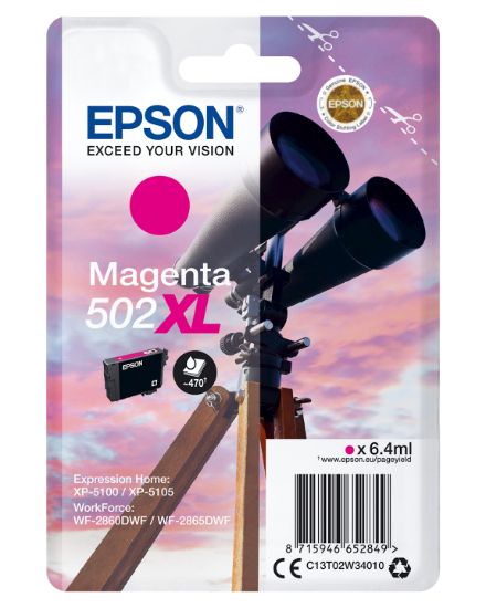 Image de Epson Singlepack Magenta 502XL Ink (C13T02W34010)