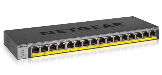 Image de NETGEAR GS116LP Non-géré Gigabit Ethernet (10/100/1000) Connexion Ethernet, supportant l'alimentation via ce port (PoE) Noir (GS116LP-100EUS)