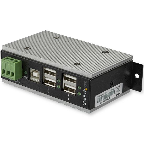 Image de StarTech.com Multiprise USB 2.0 industrielle à 4 ports avec protection électrostatique (ESD) 15 kV (HB20A4AME)