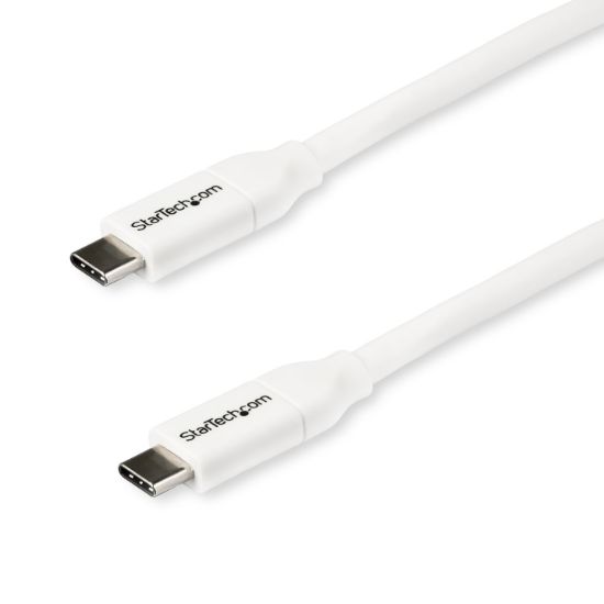 Image de StarTech.com Câble de Charge Rapide USB-C de 2m, Charge et Synchronisation, 100W (5A) PD, USB 2.0, Certifié USB-IF - Cordon de Charge USB C Blanc (USB2C5C2MW)