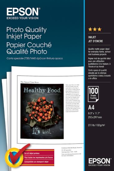 Image de Epson Photo Quality Inkjet Paper - A4 - 100 Feuilles (C13S041061)