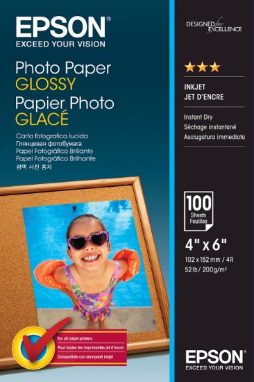 Image de Epson Photo Paper Glossy - 10x15cm - 100 Feuilles (C13S042548)