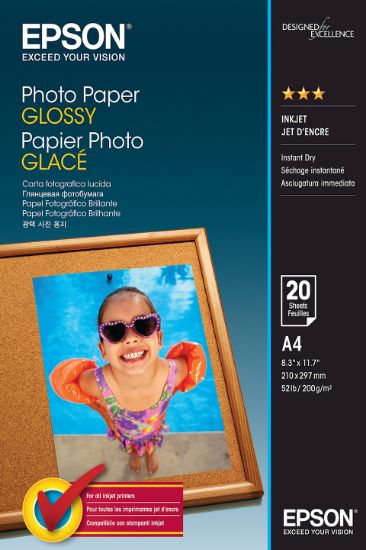 Image de Epson Photo Paper Glossy - A4 - 20 Feuilles (C13S042538)