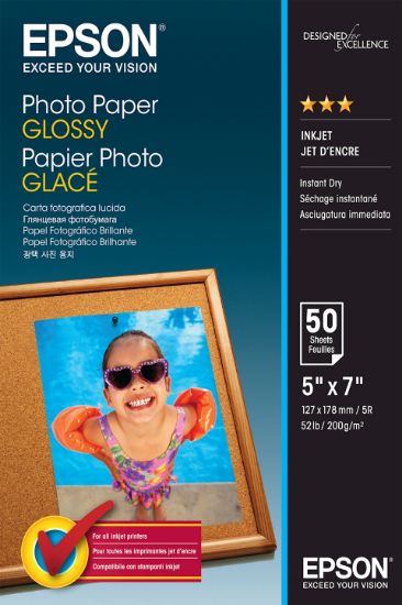 Image de Epson Photo Paper Glossy - 13x18cm - 50 Feuilles (C13S042545)