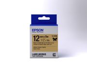 Image de Epson Ruban satin pour étiqueteuse LK-4KBK Noir/Or 12 mm (5 m) (C53S654001)