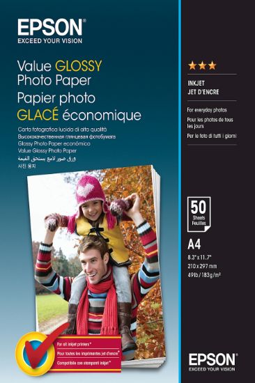 Image de Epson Value Glossy Photo Paper - A4 - 50 Feuilles (C13S400036)