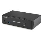 Image de StarTech.com Switch KVM DisplayPort à 2 Ports - 4K60Hz - Écran Unique - Switch KVM USB UHD DP 1.2 à 2 Ports avec Hub USB 3.0 Intégré et Audio - Dell HP Apple Lenovo - Conform ... (SV231DPU34K)