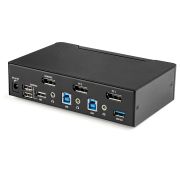 Image de StarTech.com Switch KVM DisplayPort à 2 Ports - 4K60Hz - Écran Unique - Switch KVM USB UHD DP 1.2 à 2 Ports avec Hub USB 3.0 Intégré et Audio - Dell HP Apple Lenovo - Conform ... (SV231DPU34K)