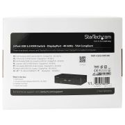 Image de StarTech.com Switch KVM DisplayPort à 2 Ports - 4K60Hz - Écran Unique - Switch KVM USB UHD DP 1.2 à 2 Ports avec Hub USB 3.0 Intégré et Audio - Dell HP Apple Lenovo - Conform ... (SV231DPU34K)
