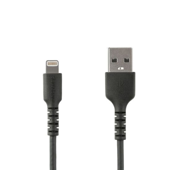 Image de StarTech.com Câble USB-A vers Lightning Noir Robuste 2m - Câble de Charge/Synchronisation de Type A vers Lightning en Fibre Aramide - iPad/iPhone 12 - Certifié Apple MFi (RUSBLTMM2MB)