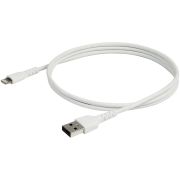 Image de StarTech.com Câble USB-A vers Lightning Blanc Robuste 1m - Câble de Charge/Synchronisation de Type A vers Lightning en Fibre Aramide - iPad/iPhone 12 - Certifié Apple MFi (RUSBLTMM1M)