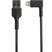 Image de StarTech.com Câble USB-A vers Lightning Noir Robuste 1m Coudé à 90° - Câble de Charge/Synchronisation USB Type A vers Lightning en Fibre Aramide Robuste et Résistante - Cert ... (RUSBLTMM1MBR)