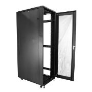 Image de StarTech.com Rack Serveur 42U à 4 Montants, Rack de Données 19" pour Ordinateur / AV / Équipement IT, Rack Serveur avec Roulettes, Armoire Réseau Industrielle Pleine Taille (RK4236BKB)
