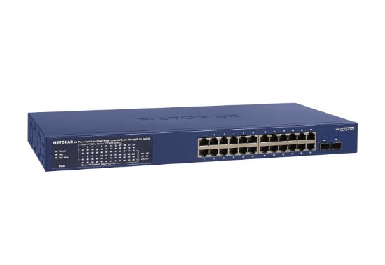 Image de NETGEAR commutateur réseau Géré L2/L3/L4 Gigabit Ethernet (10/100/1000) Connexion Ethernet, supportant l'alimentation via ce port (PoE) Bleu (GS724TP-300EUS)