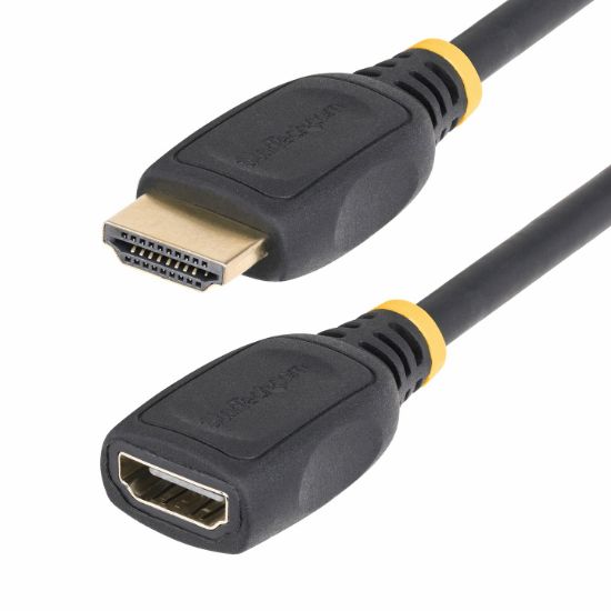 Image de StarTech.com Câble d'Extension HDMI 2.0 de 2 m, Câble HDMI Haut Débit, 4K 60Hz, Câble d'Extension HDMI Mâle vers Femelle, Adaptateur HDMI M/F (HD2MF6FL)