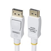 Image de StarTech.com Câble DisplayPort 1.2 de 1,8m Blanc Certifié VESA, 4K 60Hz, 21.6Gbps, Connecteurs DP Verrouillables, Câble DisplayPort DP 1.2, Câble de Moniteur DP, M/M (DP12-CABLE-6FTW)