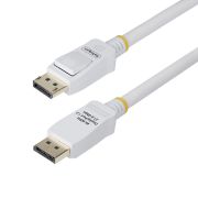 Image de StarTech.com Câble DisplayPort 1.2 de 1,8m Blanc Certifié VESA, 4K 60Hz, 21.6Gbps, Connecteurs DP Verrouillables, Câble DisplayPort DP 1.2, Câble de Moniteur DP, M/M (DP12-CABLE-6FTW)