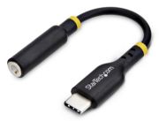 Image de StarTech.com Adaptateur Audio USB-C vers Prise Casque/Casque 3,5 mm TRRS, Dongle Aux USB Type-C vers Jack, Hi-Fi 32-bit DAC, pour Ordinateur Portable/Téléphone/Tablette, Compa ... (USBCAUDIO2)