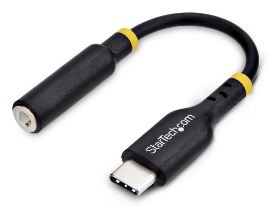 Image de StarTech.com Adaptateur Audio USB-C vers Prise Casque/Casque 3,5 mm TRRS, Dongle Aux USB Type-C vers Jack, Hi-Fi 32-bit DAC, pour Ordinateur Portable/Téléphone/Tablette, Compa ... (USBCAUDIO2)
