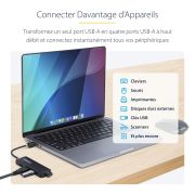 Image de StarTech.com Hub USB-C 4 Ports, 5Gbps, USB-C vers 4x USB-A, Alimenté par Bus, Mini Hub de Voyage, Splitter USB 3.0 Multiport, Hub Portable, Protection contre les Surintensi ... (H5C4A-USB-HUB)