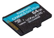 Image de Kingston Technology Carte microSDXC Canvas Go Plus Gen4 200 Mo/s A2 U3 V30 64 Go + adaptateur (SDCG4/64GB)