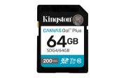 Image de Kingston Technology Canvas Go! Plus 64 Go SDXC Canvas Go Plus Gen4 200 Mo/s C10 UHS-I U3 V30 (SDG4/64GB)