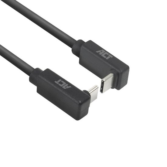 Image de ACT Câble USB 3.0 10 Gbit/s 60 W USB Type-C (coudé vers le haut/bas) vers USB Type-C (coudé vers le haut/bas), 2 mètre (AC7478)