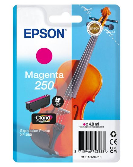 Image de Epson 250 Violin Claria Photo HD cartouche d'encre 1 pièce(s) Original Magenta (C13T16N34010)