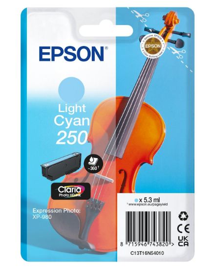 Image de Epson 250 Violin Claria Photo HD cartouche d'encre 1 pièce(s) Original Cyan clair (C13T16N54010)