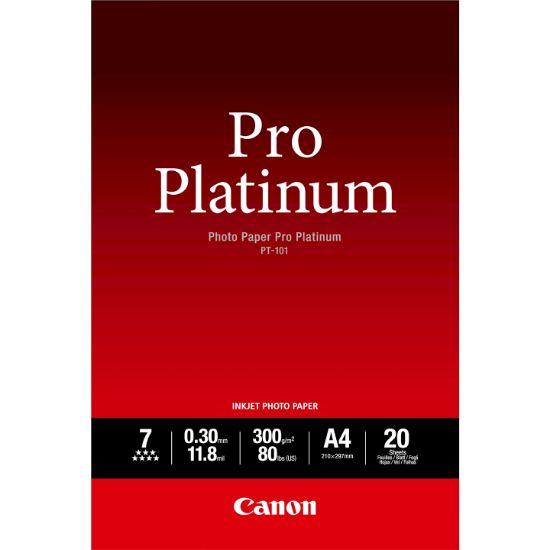 Image de Canon Papier photo professionnel Platinum A4 PT-101 - 20 feuilles (2768B016)