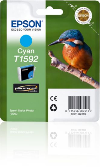 Image de Epson Cartouche "Martin-pêcheur" - Encre UltraChrome Hi-Gloss2 Cyan (C13T15924010)