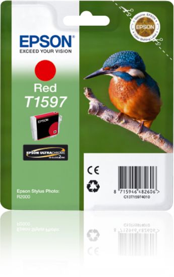 Image de Epson Cartouche "Martin-pêcheur" - Encre UltraChrome Hi-Gloss2 Rouge (C13T15974010)
