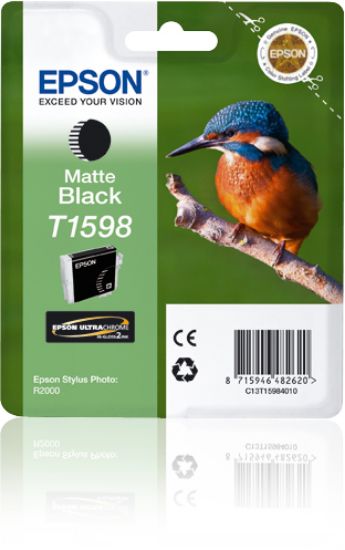 Image de Epson Cartouche "Martin-pêcheur" - Encre UltraChrome Hi-Gloss2 Noir Mat (C13T15984010)