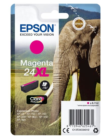 Image de Epson Elephant Cartouche "Eléphant" - Encre Claria Photo HD M (XL) (C13T24334012)