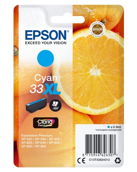 Image de Epson Oranges Cartouche " " - Encre Claria Premium C (XL) (C13T33624012)