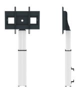 Image de Neomounts MOTORIZED RAL9005 SLVR 42-100IN 200X200/1200X600 150KG+BRACKETS 2,54 m (100") Argent (PLASMA-W2500SILVER)