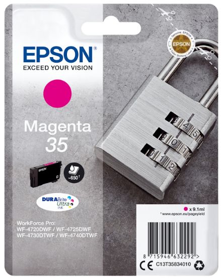 Image de Epson Padlock Singlepack Magenta 35 DURABrite Ultra Ink (C13T35834010)