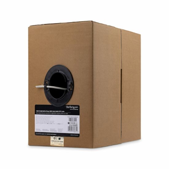 Image de StarTech.com Câble Ethernet Cat 5e en Vrac - 304,8 m - Solide - Classé CMR - Gris - Conforme TAA (WIRC5ECMRGRY)