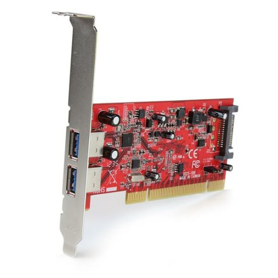 Image de StarTech.com Carte PCI vers 2 ports USB 3.0 SuperSpeed - Alimentation SATA (PCIUSB3S22)