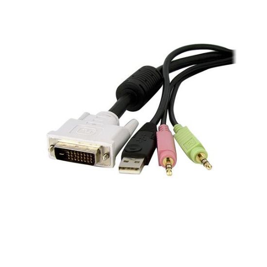 Image de StarTech.com Câble de commutateur KVM DVI-D Dual Link USB 4 en 1 de 3 m avec audio et microphone (DVID4N1USB10)