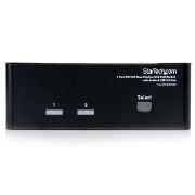Image de StarTech.com Switch KVM USB 2 ports DVI VGA avec audio - Commutateur concentrateur USB 2.0 (SV231DDVDUA)