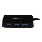 Image de StarTech.com Hub USB 3.0 (5Gbps) à 4 ports avec câble intégré - Noir (ST4300MINU3B)