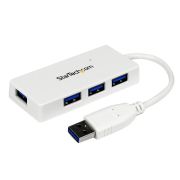 Image de StarTech.com Hub USB 3.0 à 4 ports avec câble intégré - 5Gbps - Blanc (ST4300MINU3W)