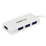 Image de StarTech.com Hub USB 3.0 à 4 ports avec câble intégré - 5Gbps - Blanc (ST4300MINU3W)