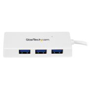 Image de StarTech.com Hub USB 3.0 à 4 ports avec câble intégré - 5Gbps - Blanc (ST4300MINU3W)